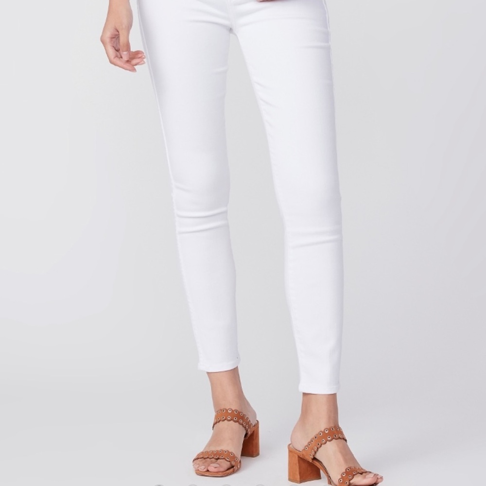 Paige denim white ankle skinny jeans